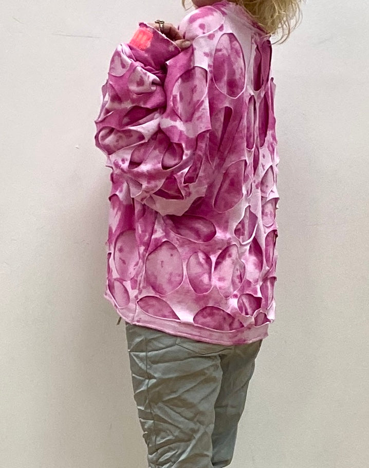 Oversize Shirt Pink 100% Baumwolle Gebatikt
