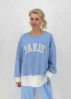 Oversized Shirt "Paris" blau