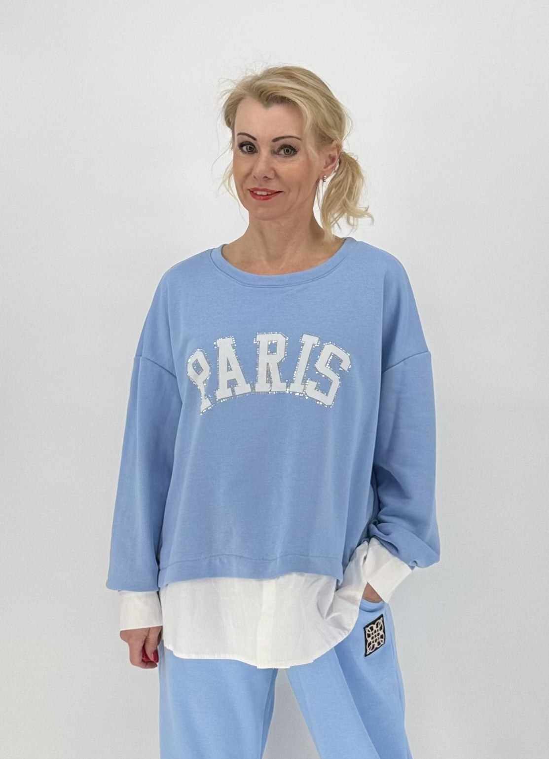 Oversized Shirt "Paris" blau
