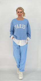Oversized Shirt "Paris" blau