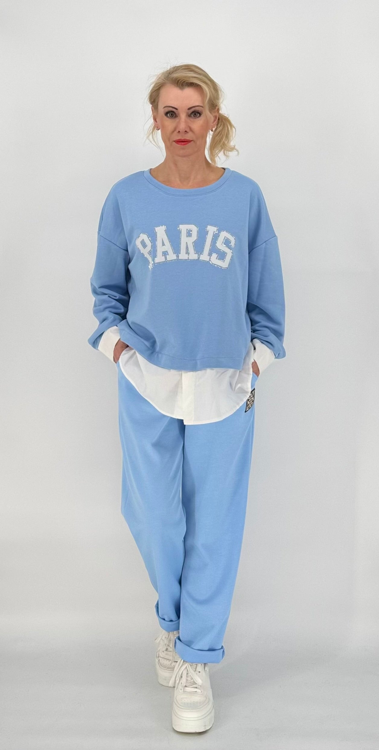 Oversized Shirt "Paris" blau