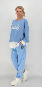 Oversized Shirt "Paris" blau