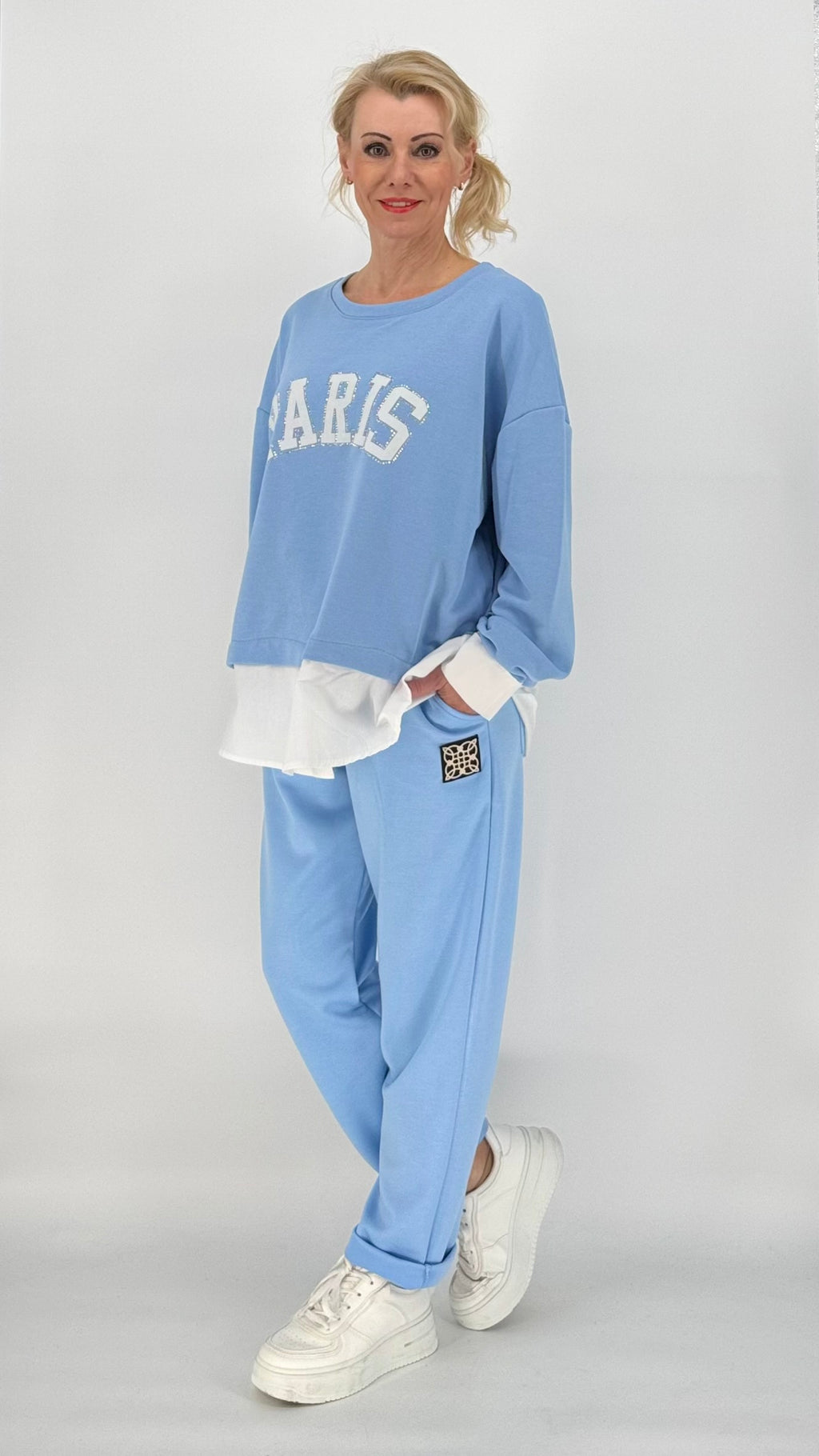 Oversized Shirt "Paris" blau