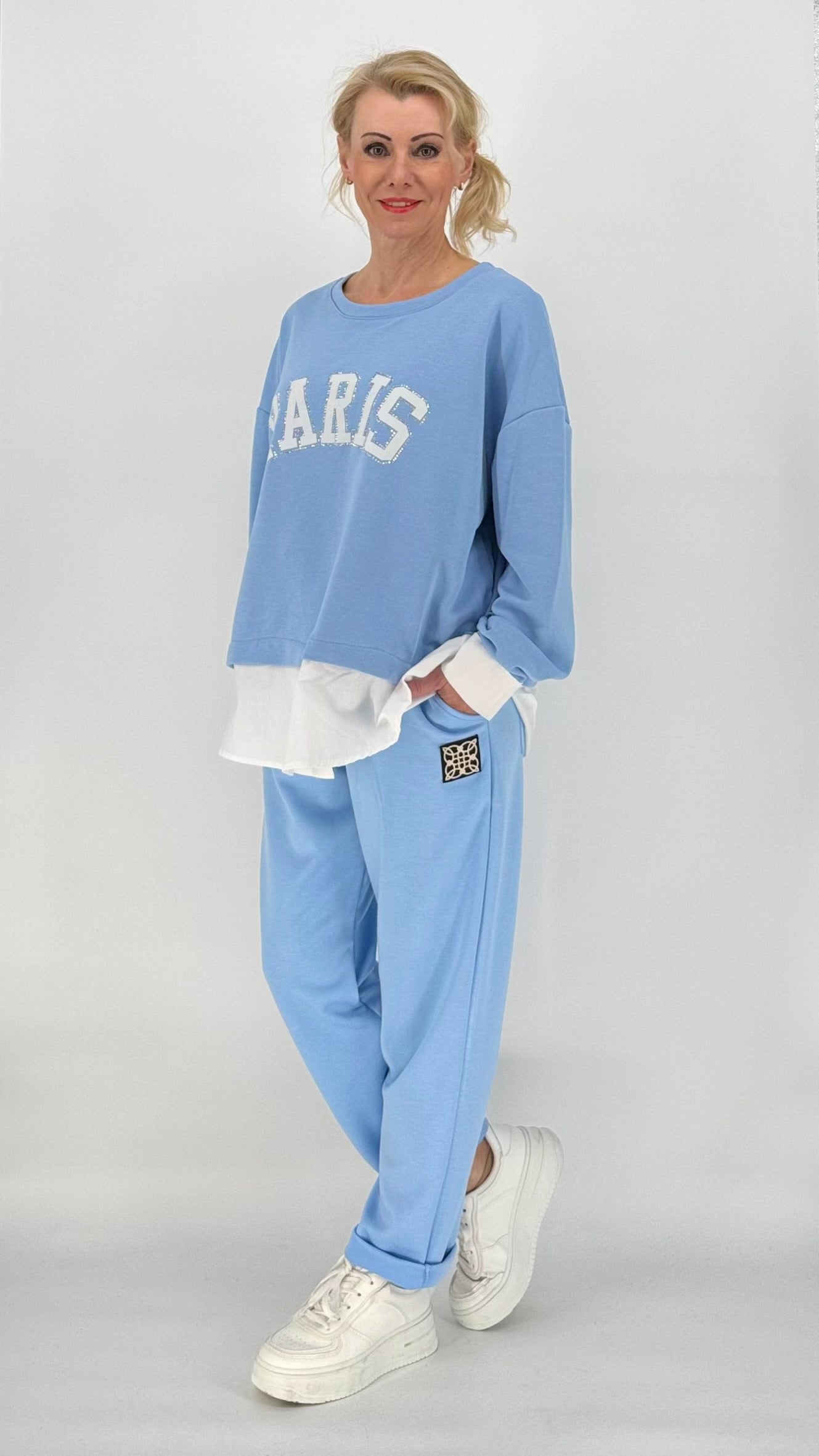 Oversized Shirt "Paris" blau