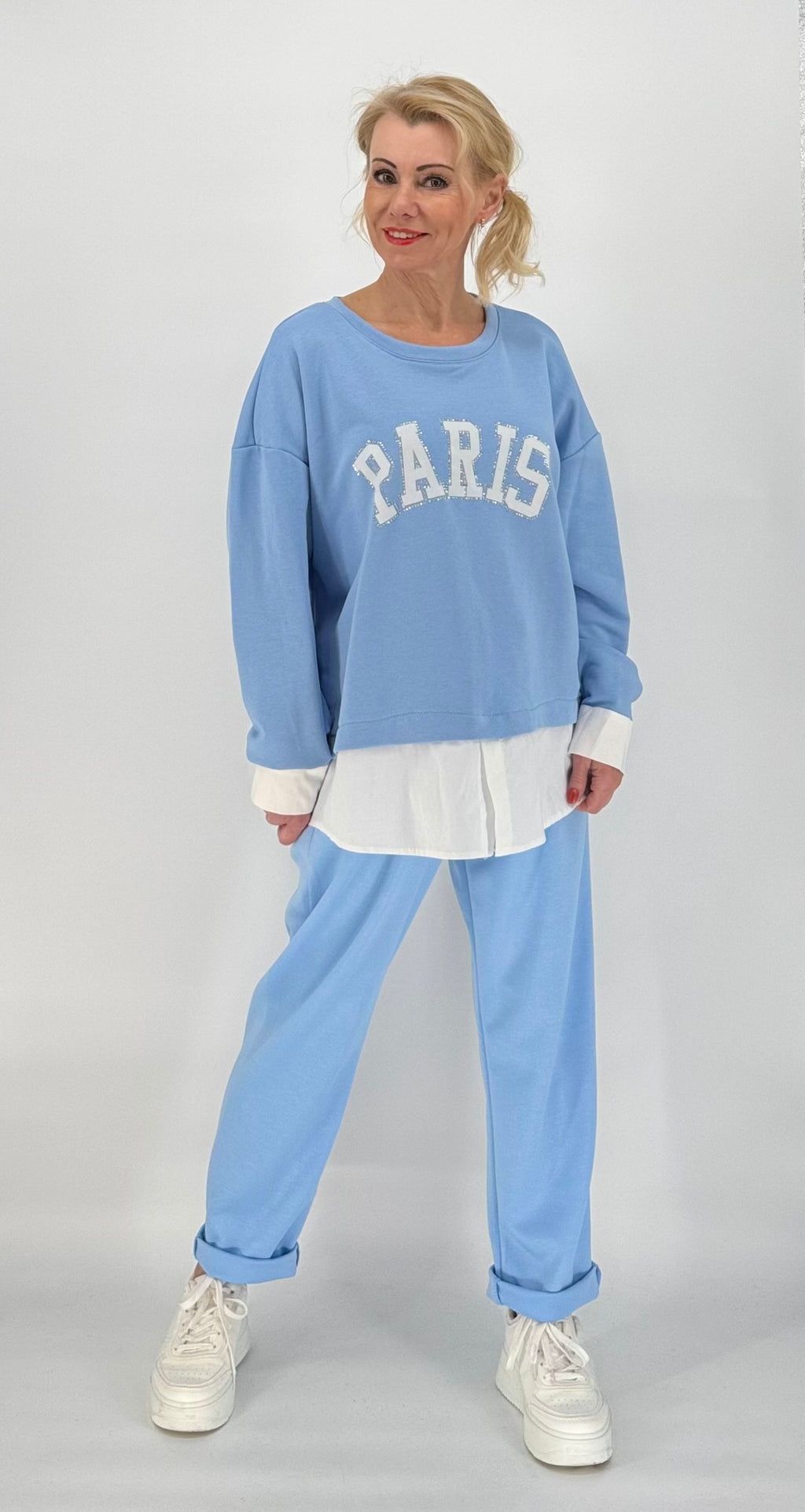 Oversized Shirt "Paris" blau