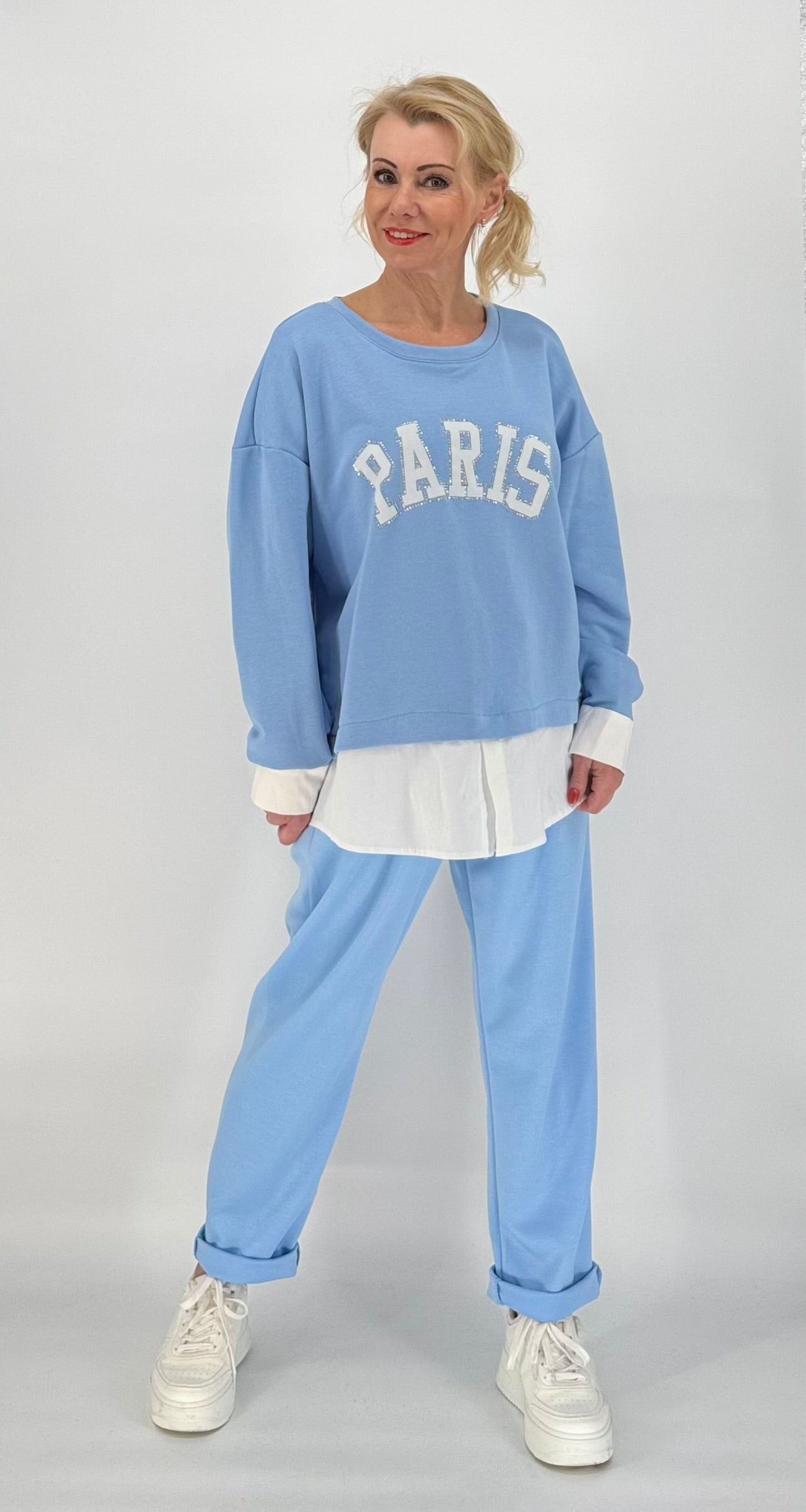 Oversized Shirt "Paris" blau
