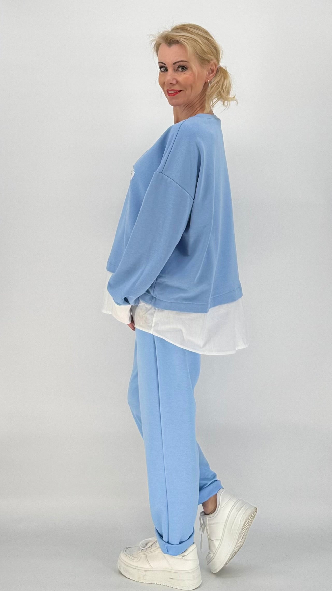 Oversized Shirt "Paris" blau