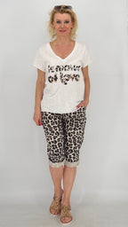 T-Shirt ESViViD "Summer of Love" filz, weiß