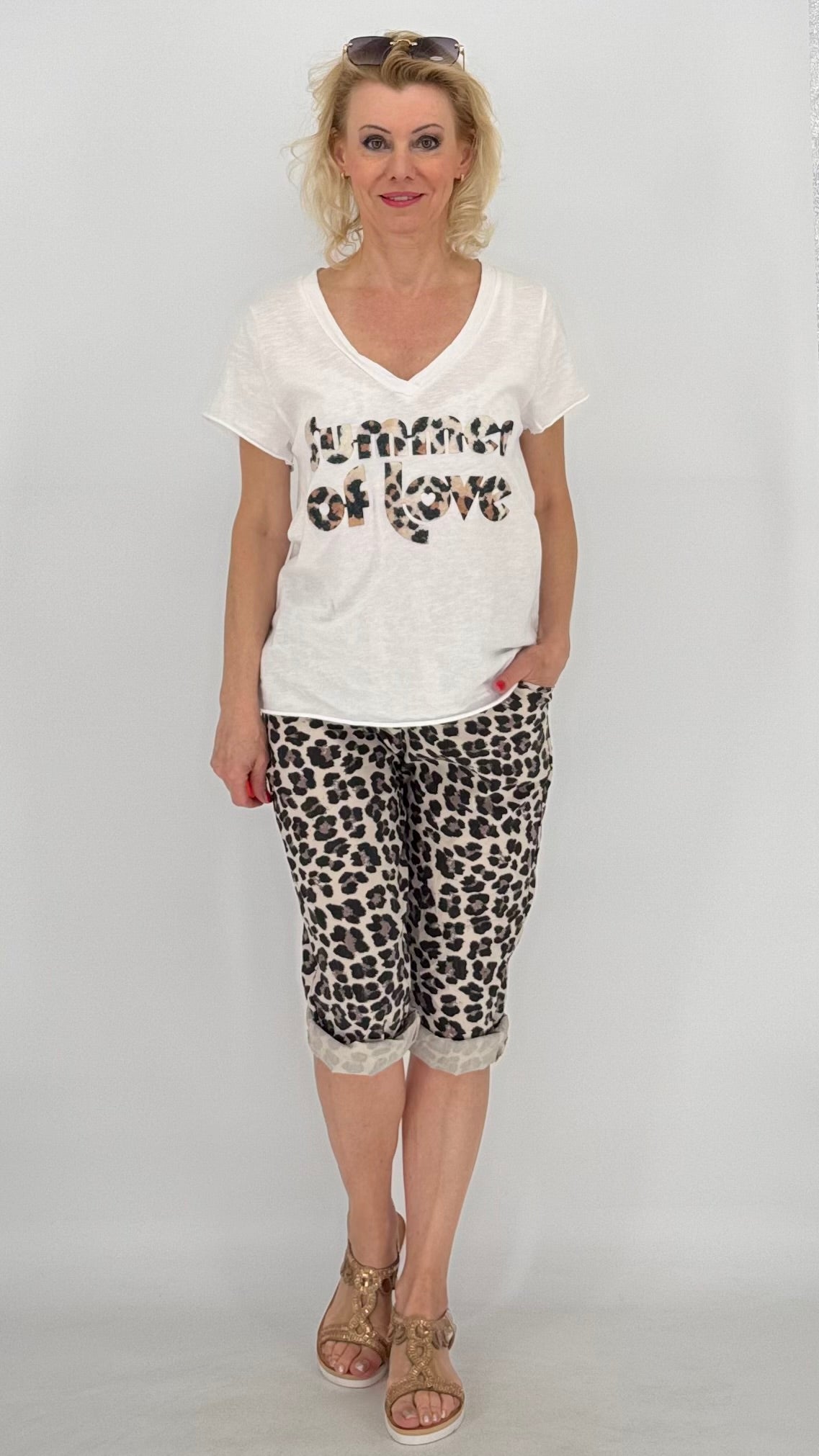 T-Shirt ESViViD "Summer of Love" filz, weiß