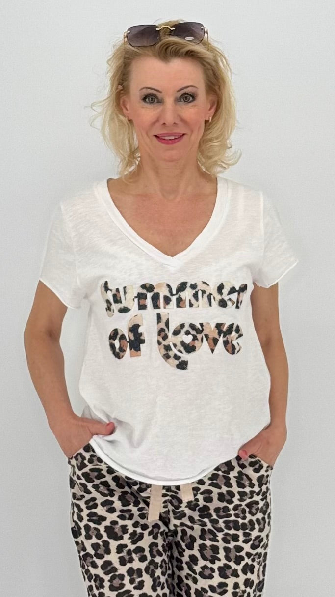 T-Shirt ESViViD "Summer of Love" filz, weiß