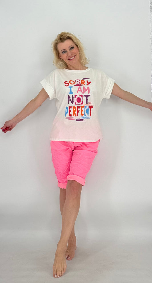 T-Shirt ESViViD "Sorry" weiß