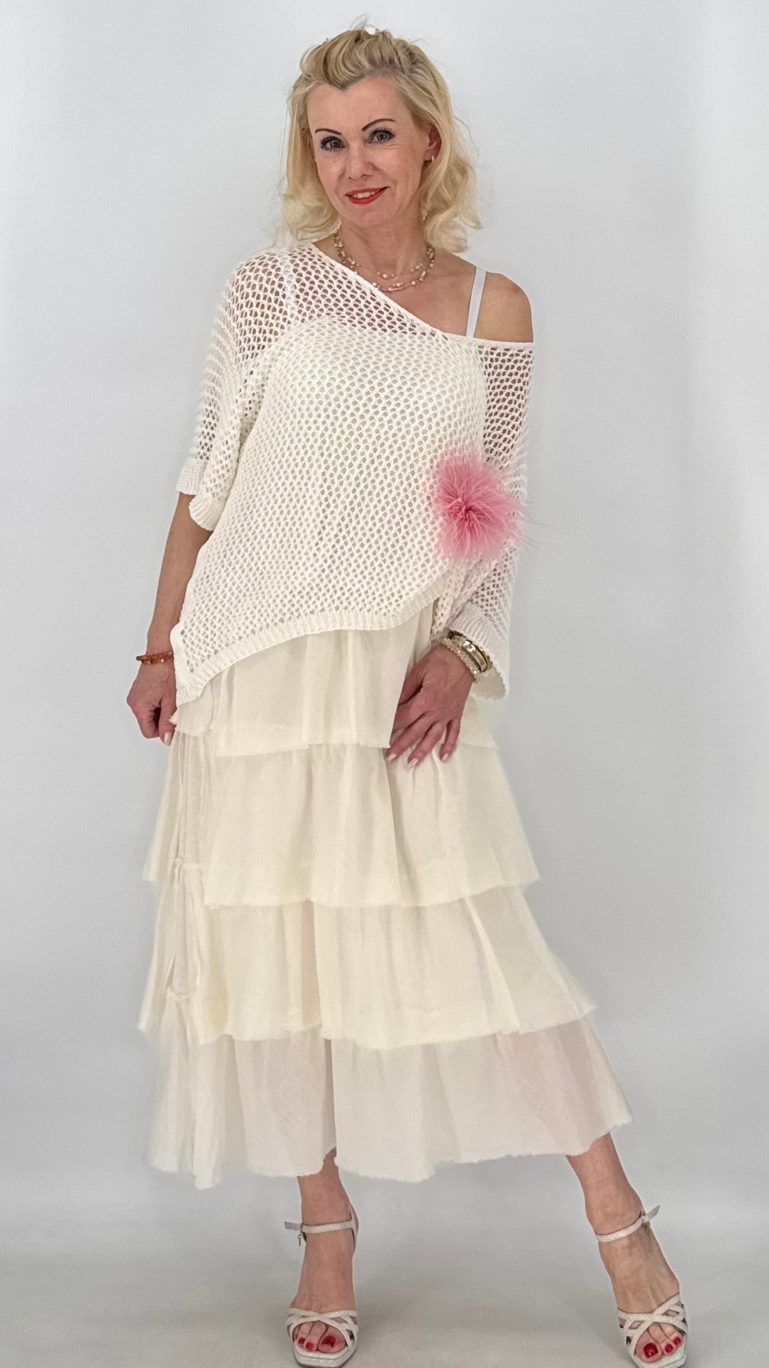 Netz Oberteil in Creme