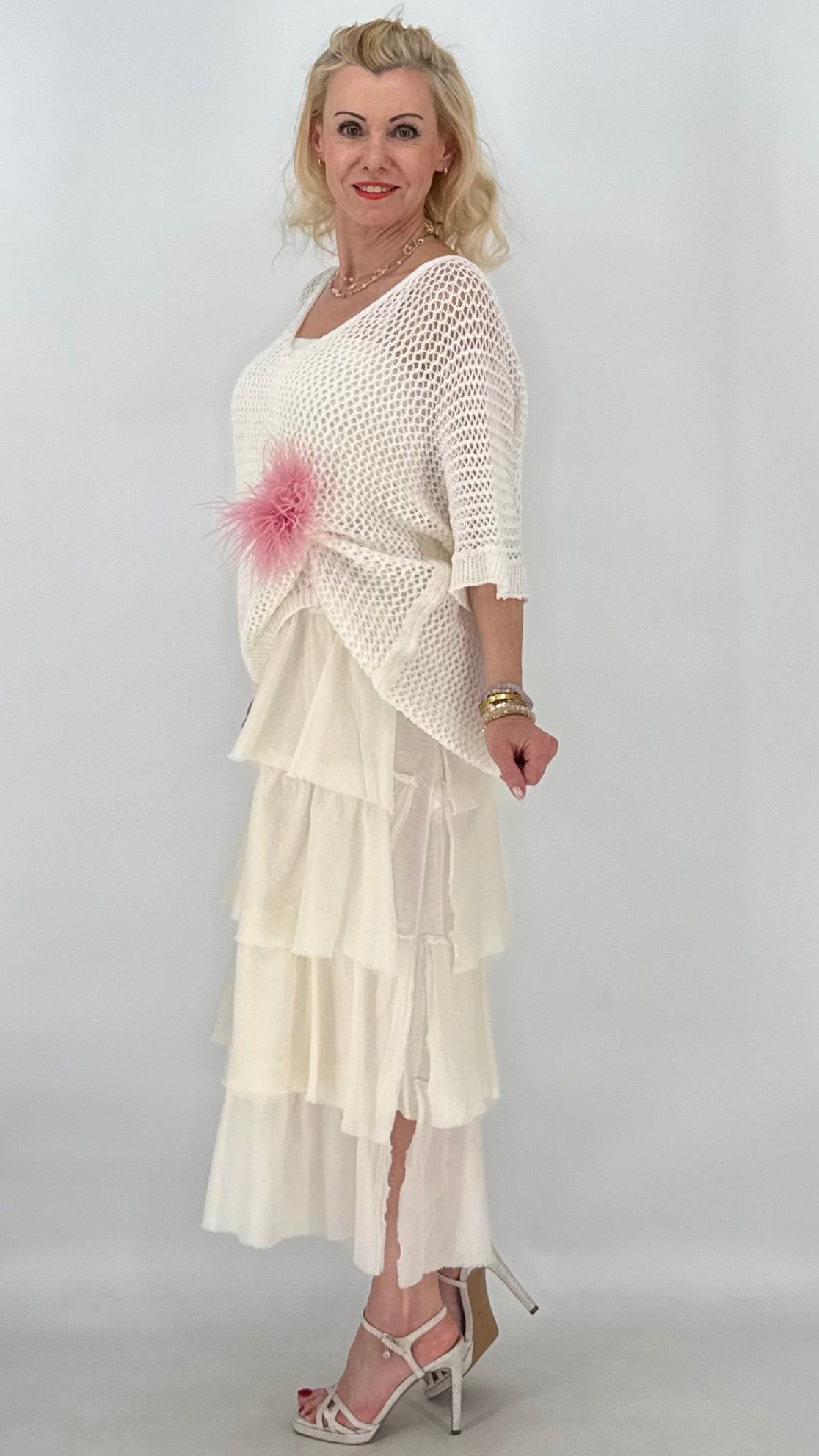 Netz Oberteil in Creme