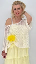 Netz Oberteil in Creme