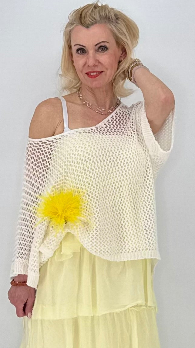 Netz Oberteil in Creme