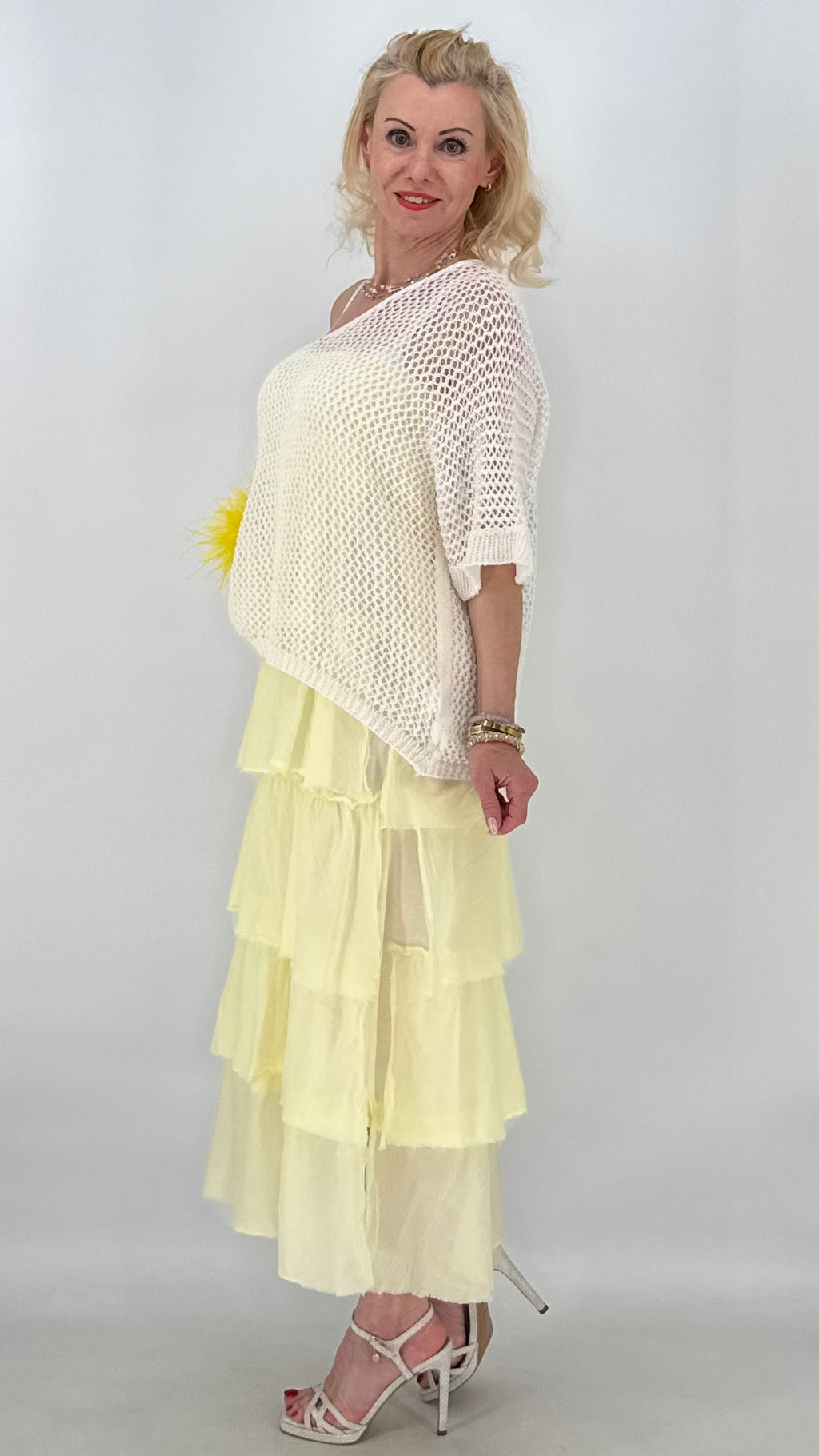 Netz Oberteil in Creme