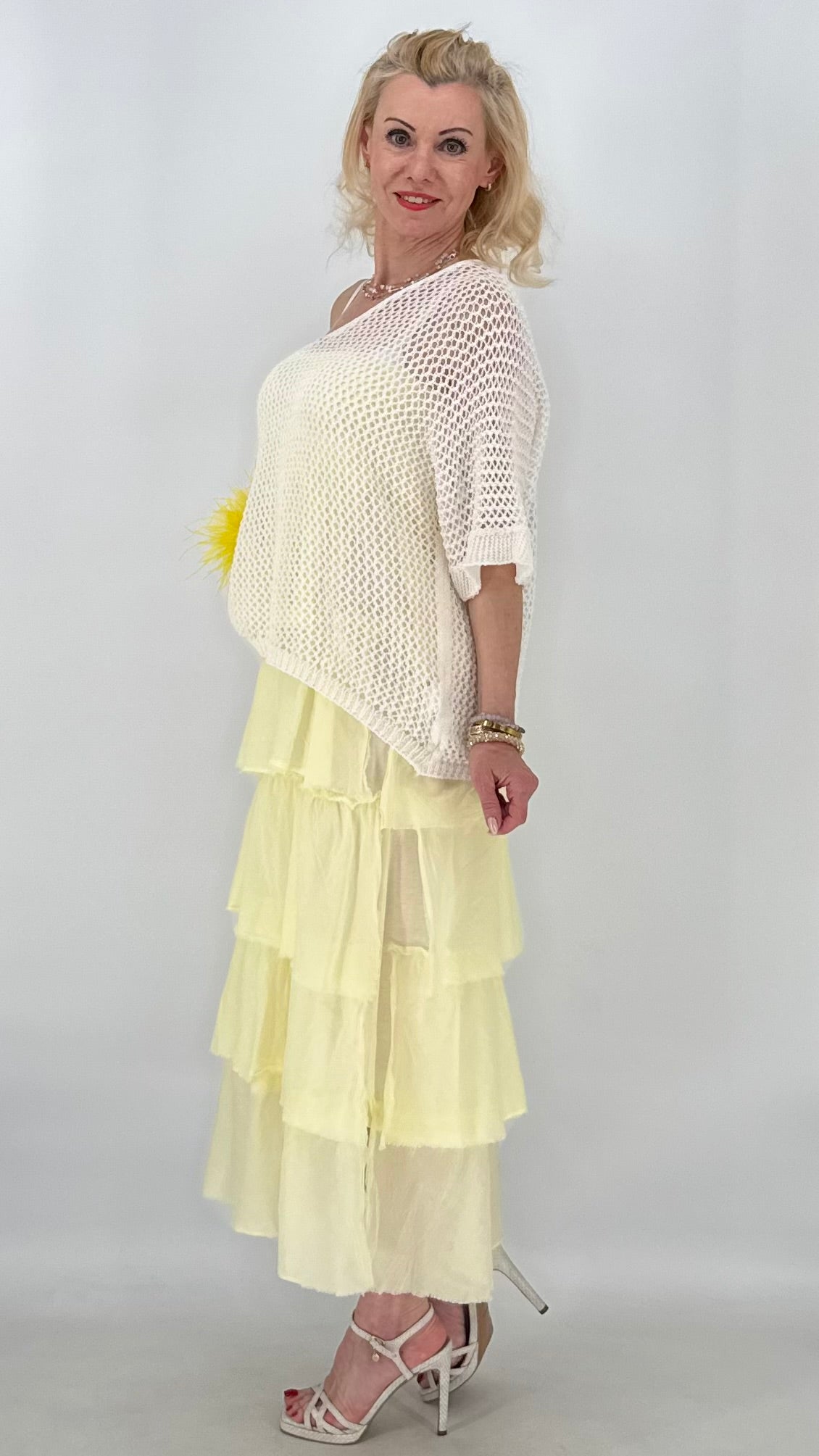 Netz Oberteil in Creme