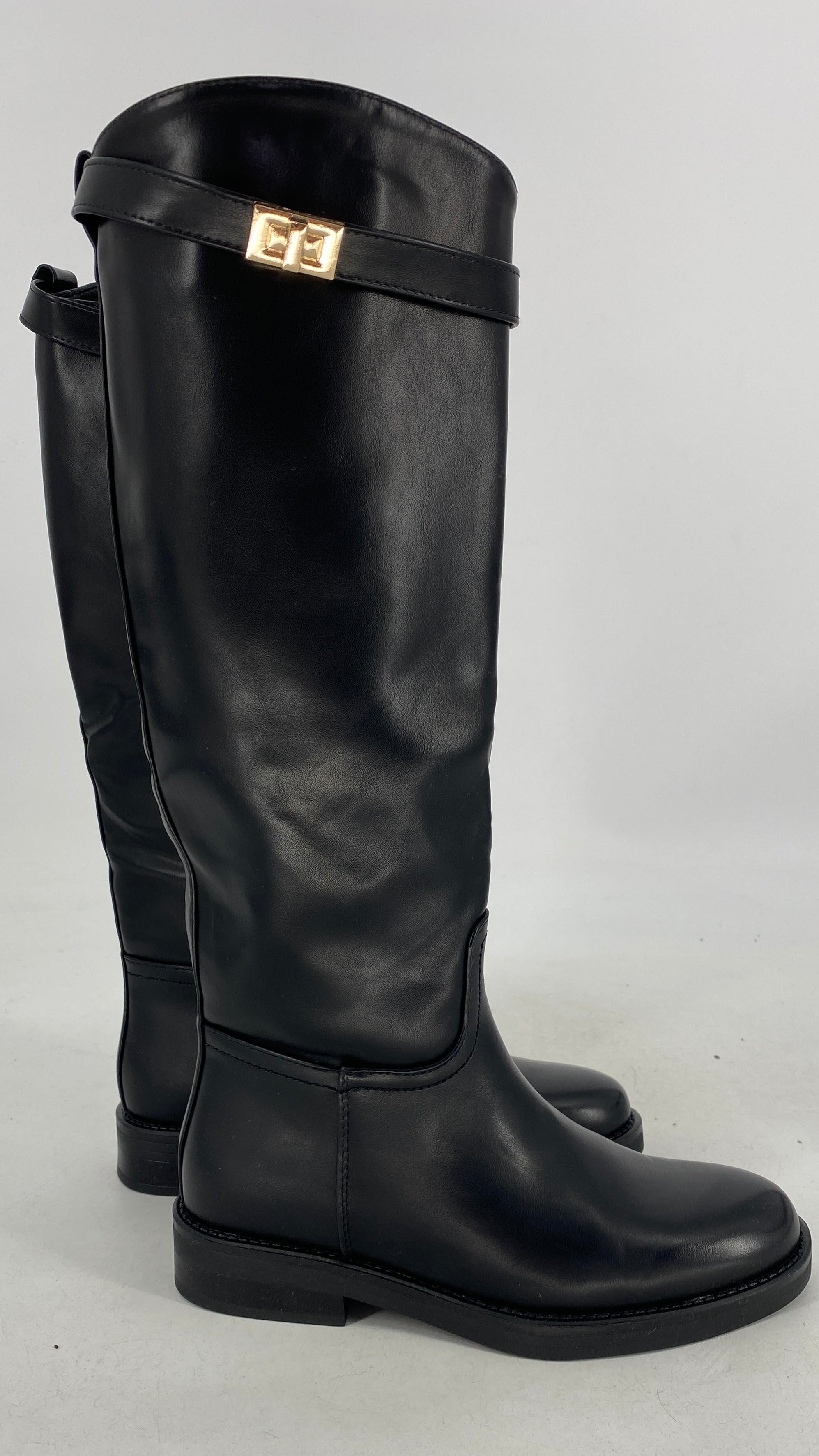Klassische schwarze Stiefel, schwarz D-99