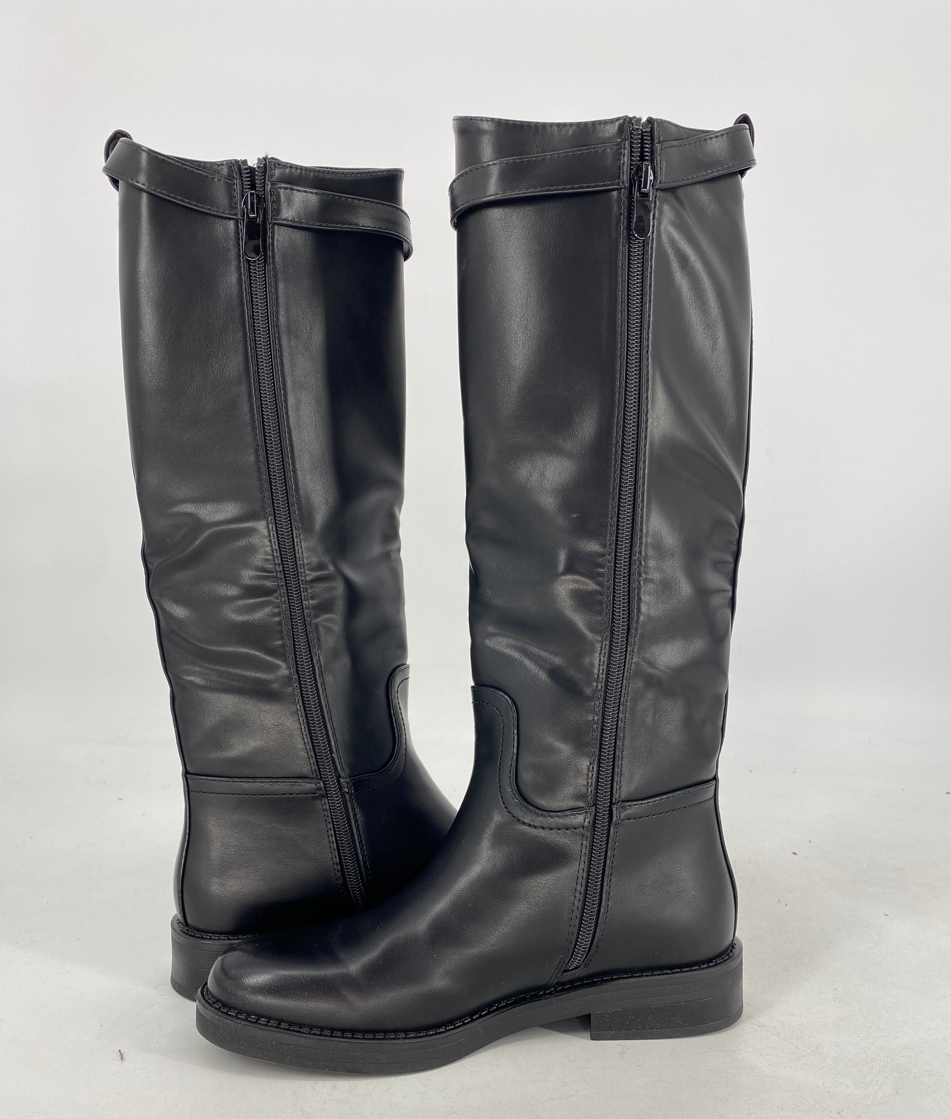 Klassische schwarze Stiefel, schwarz D-99