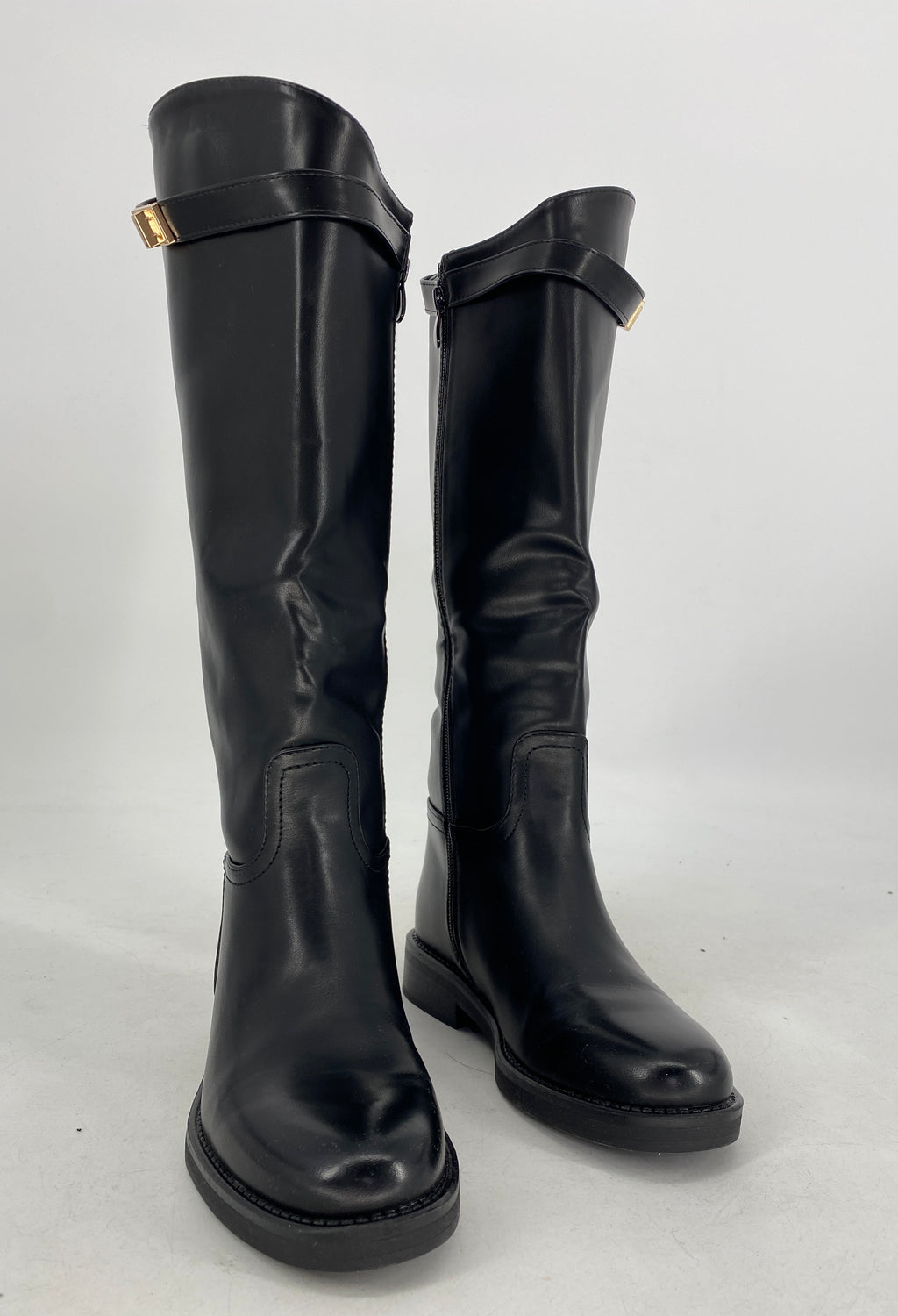 Klassische schwarze Stiefel, schwarz D-99