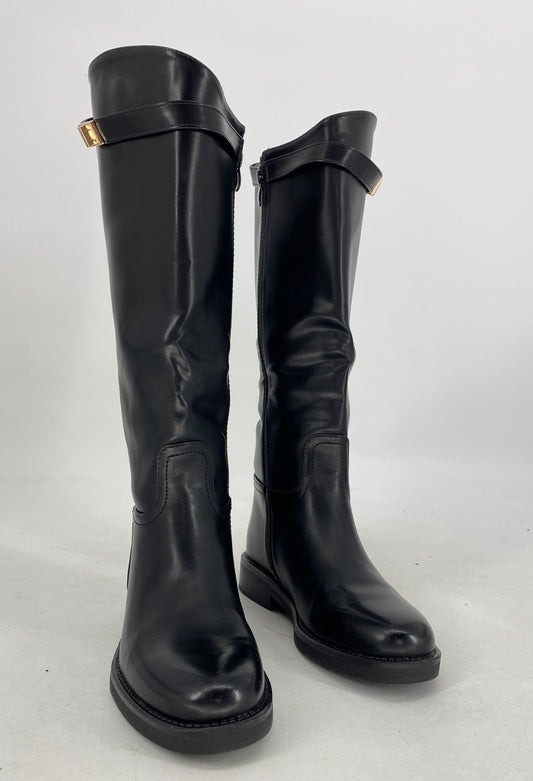 Klassische schwarze Stiefel, schwarz D-99
