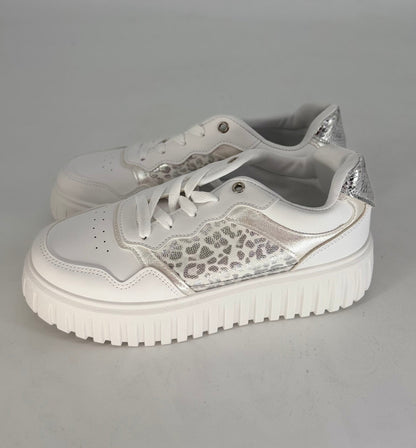 Weißer Sneaker mit Leo Details  LS-687
