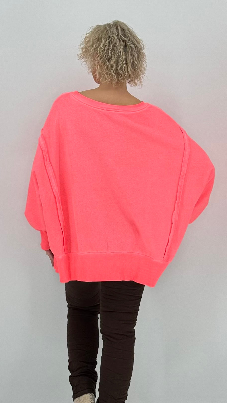 Sweatshirt, neonrosa, neongelb