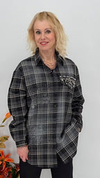 Long- Hemd 100% Baumwolle, grau