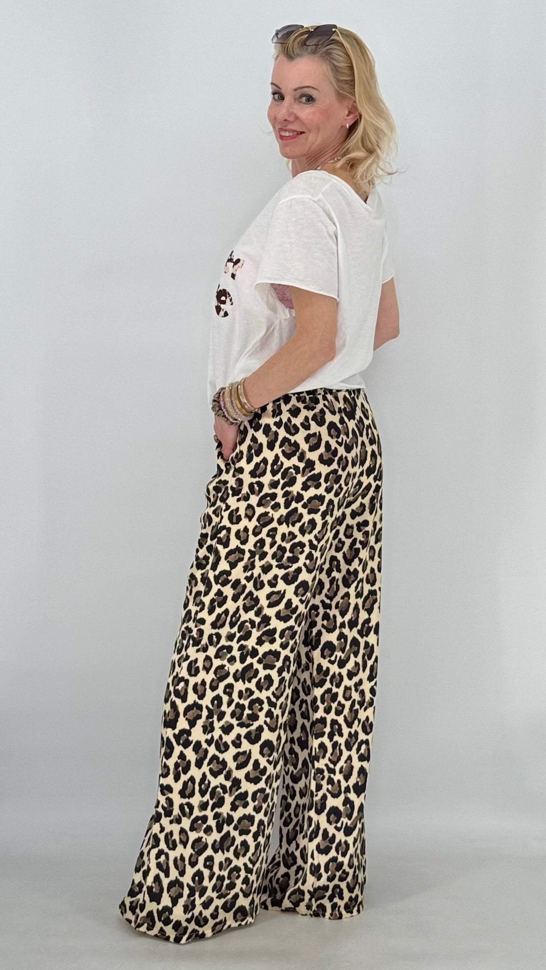 Leo Hose in Creme/Schwarz/Braun