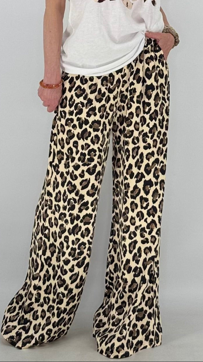 Leo Hose in Creme/Schwarz/Braun