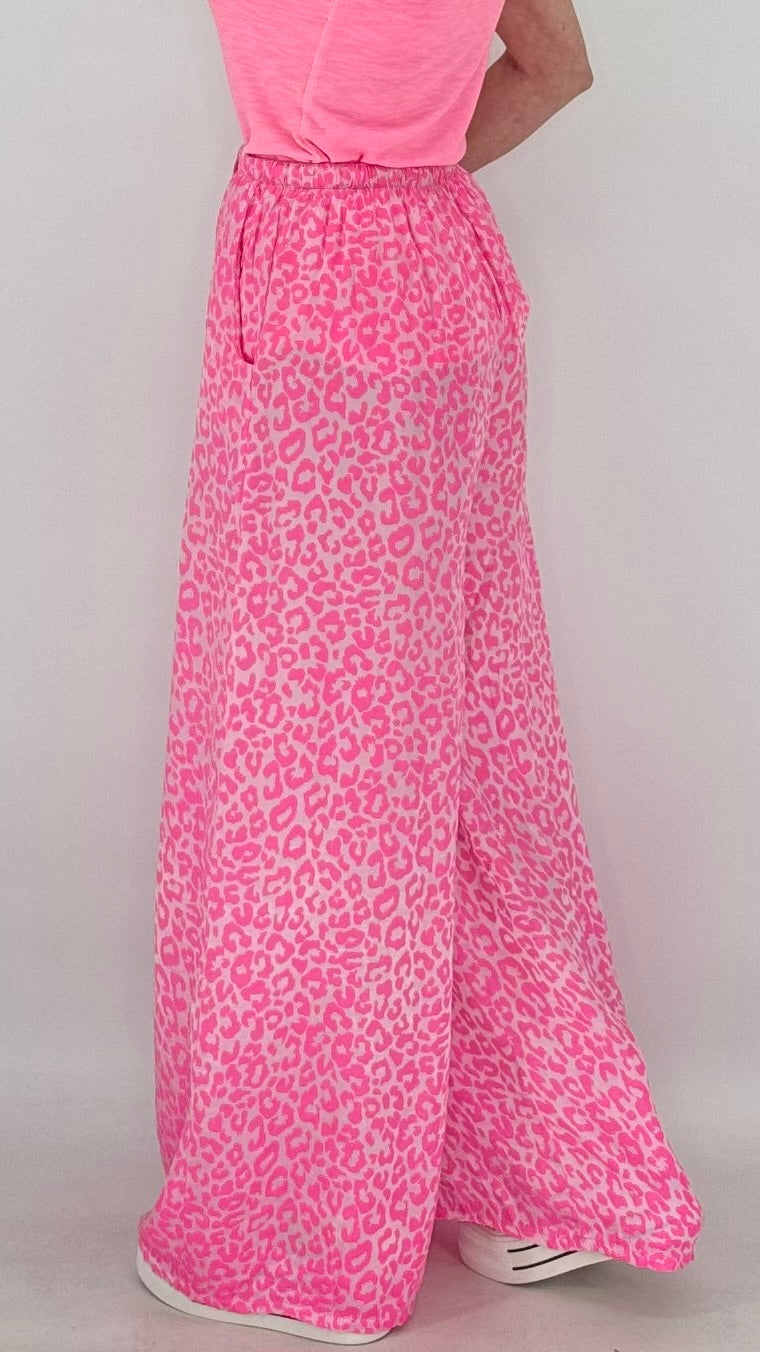 Seidige Leo Hose in Rosa/Pink