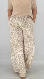 Seidige Leo Hose in Beige/Creme