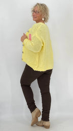 Strickjacke "crème de la crème", weiß, taupe, gelb - By Elena FashionBy Elena Fashion
