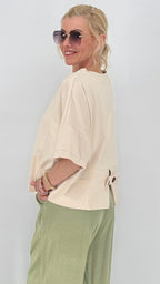 Modischer Oversize-Shirt in Creme