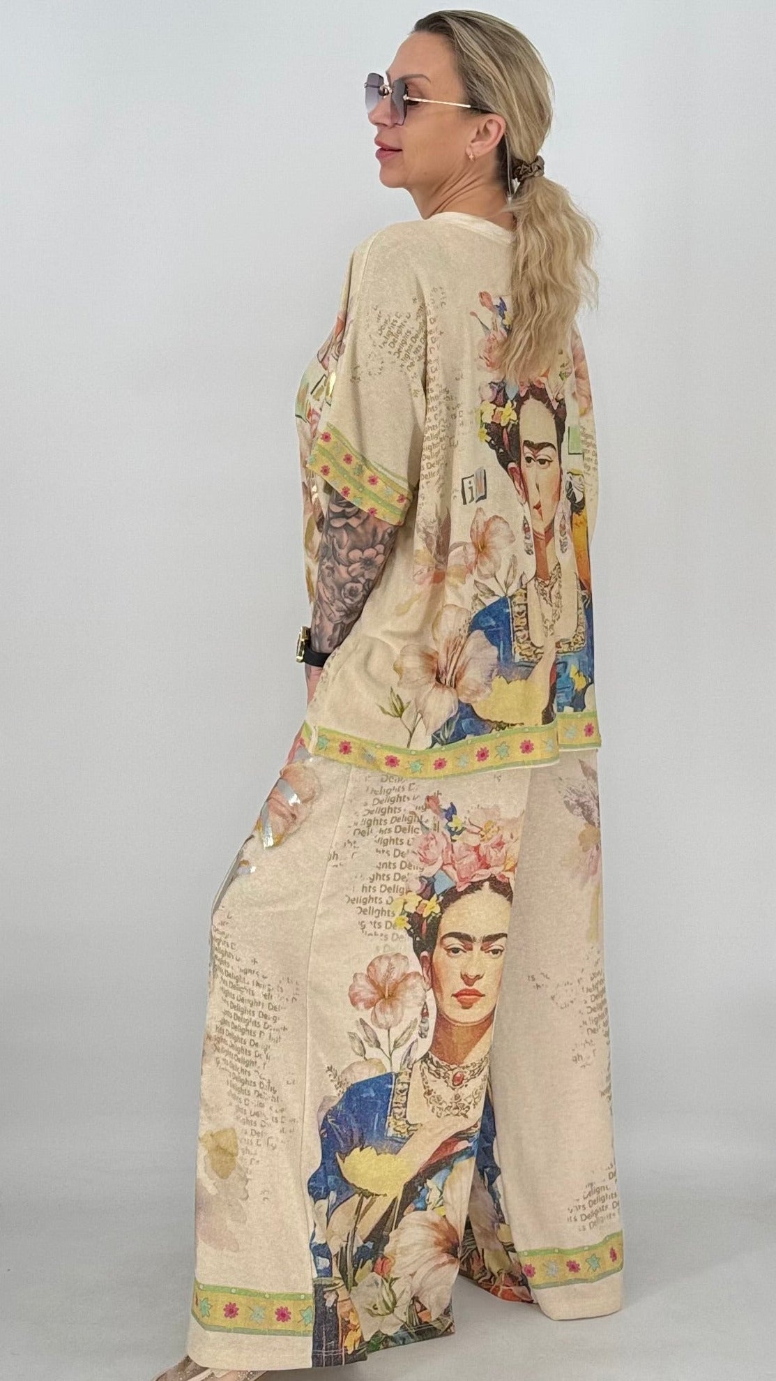 Boho Frida Print Zweiteiler Beige