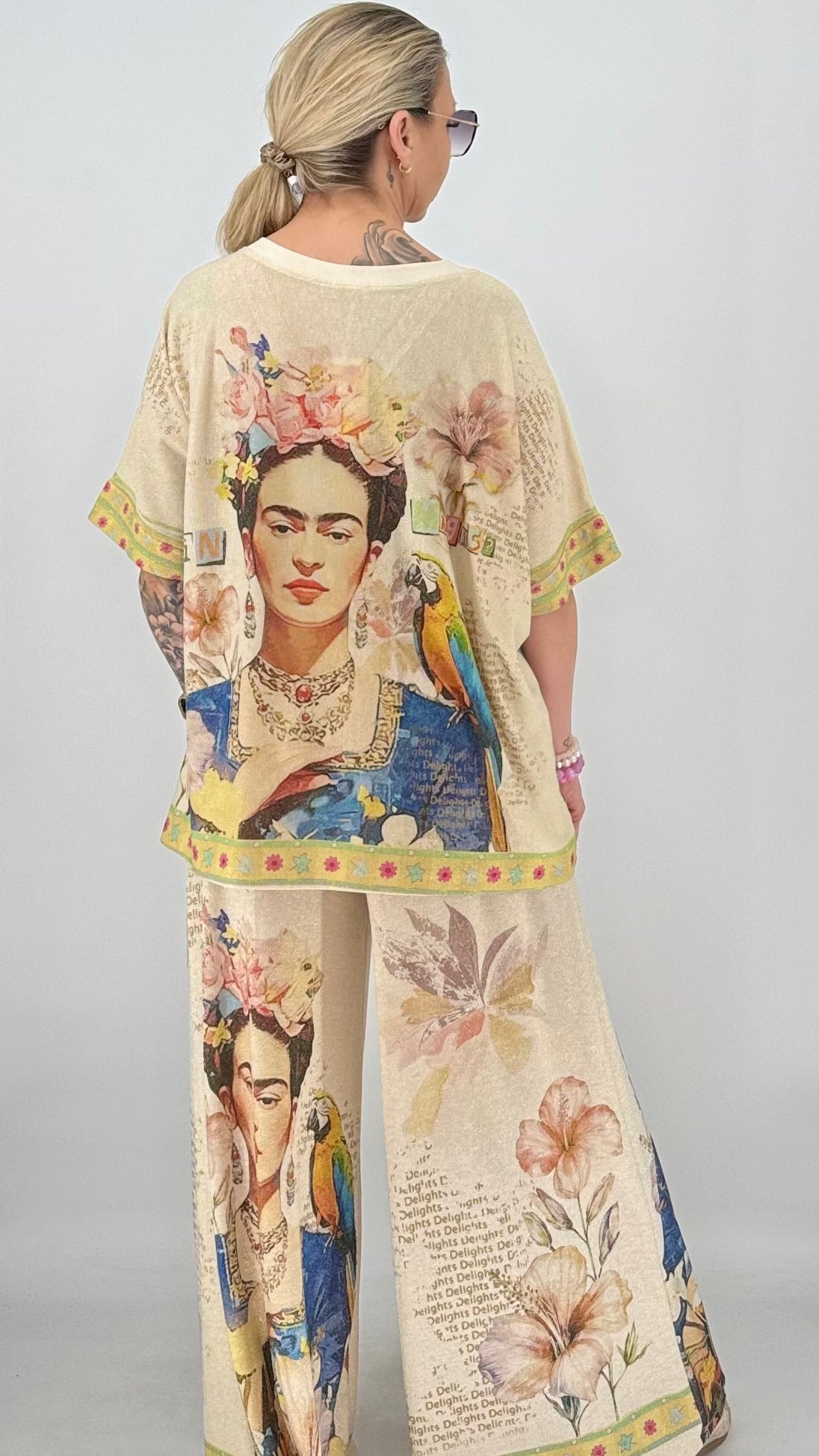 Boho Frida Print Zweiteiler Beige