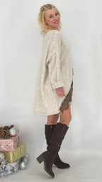 Pullover mit Asymmetrischer Saum, creme