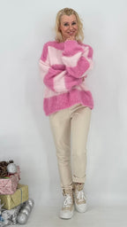 Pullover "Stripe", braun, beige , rosa