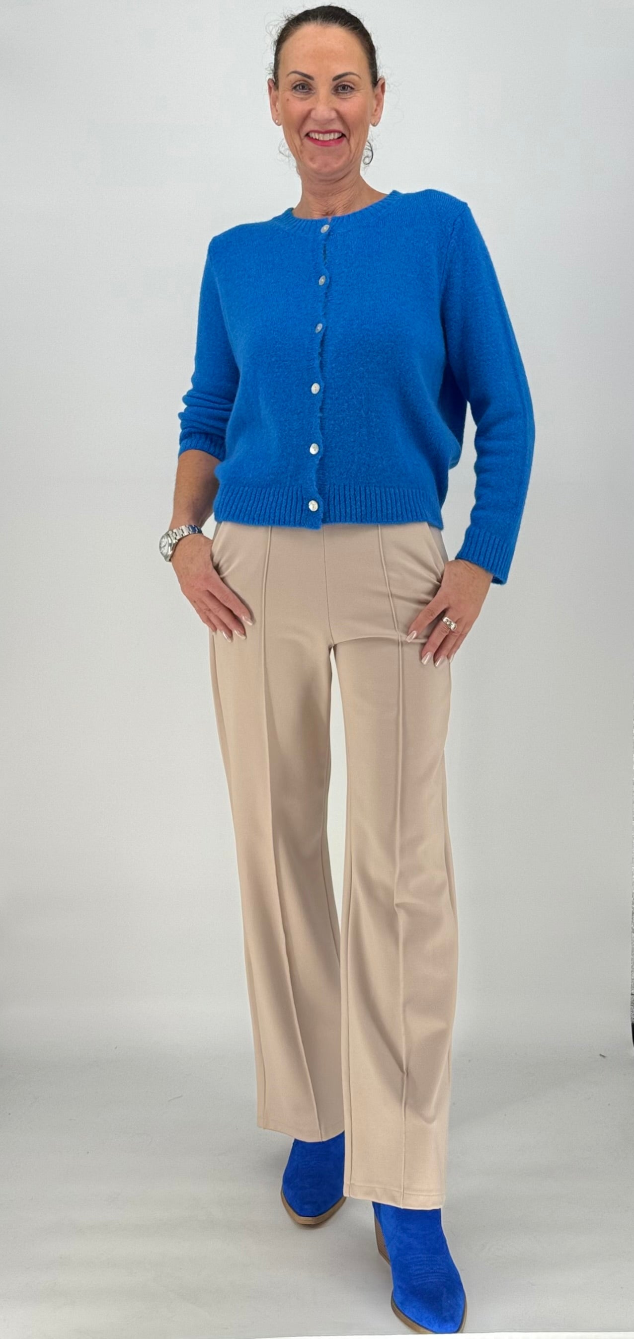 ESViViD Hose mit genähter Bügelfalte in beige