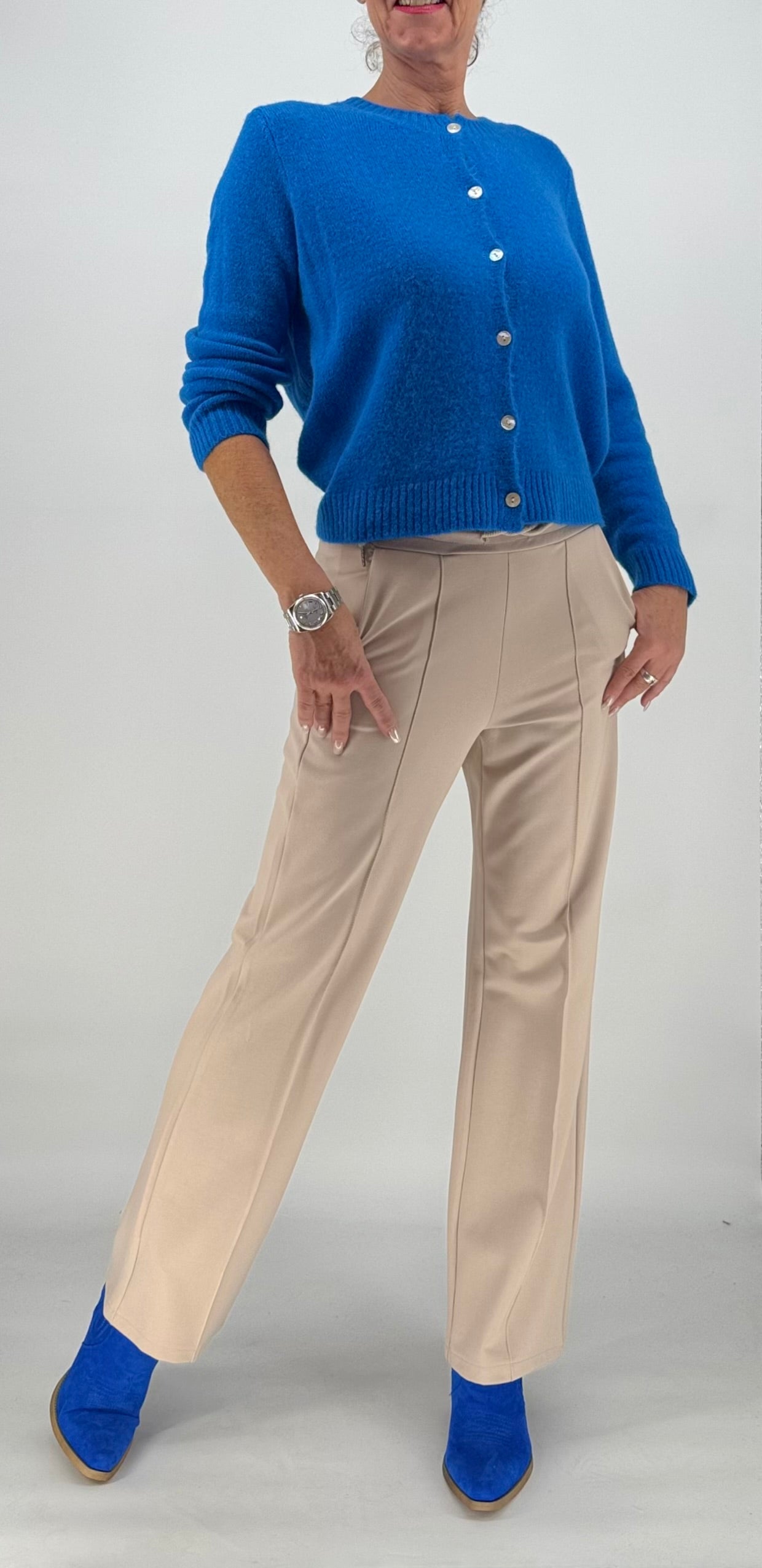 ESViViD Hose mit genähter Bügelfalte in beige