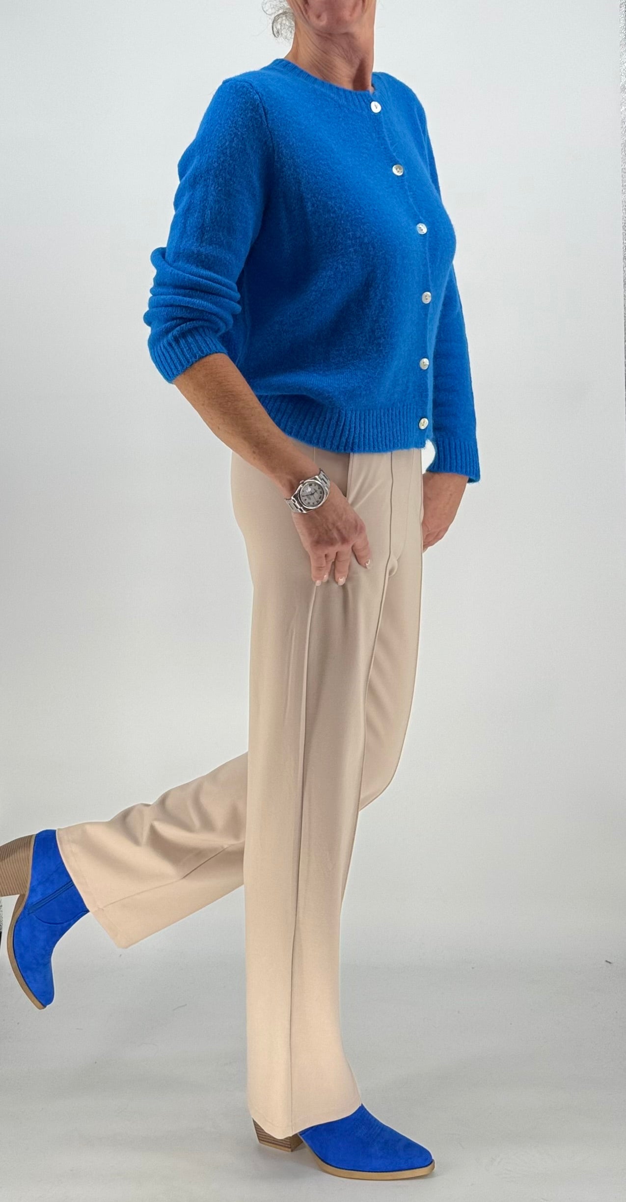 ESViViD Hose mit genähter Bügelfalte in beige