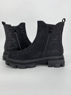 Boots mit strasssteinen schwarz A-915A
