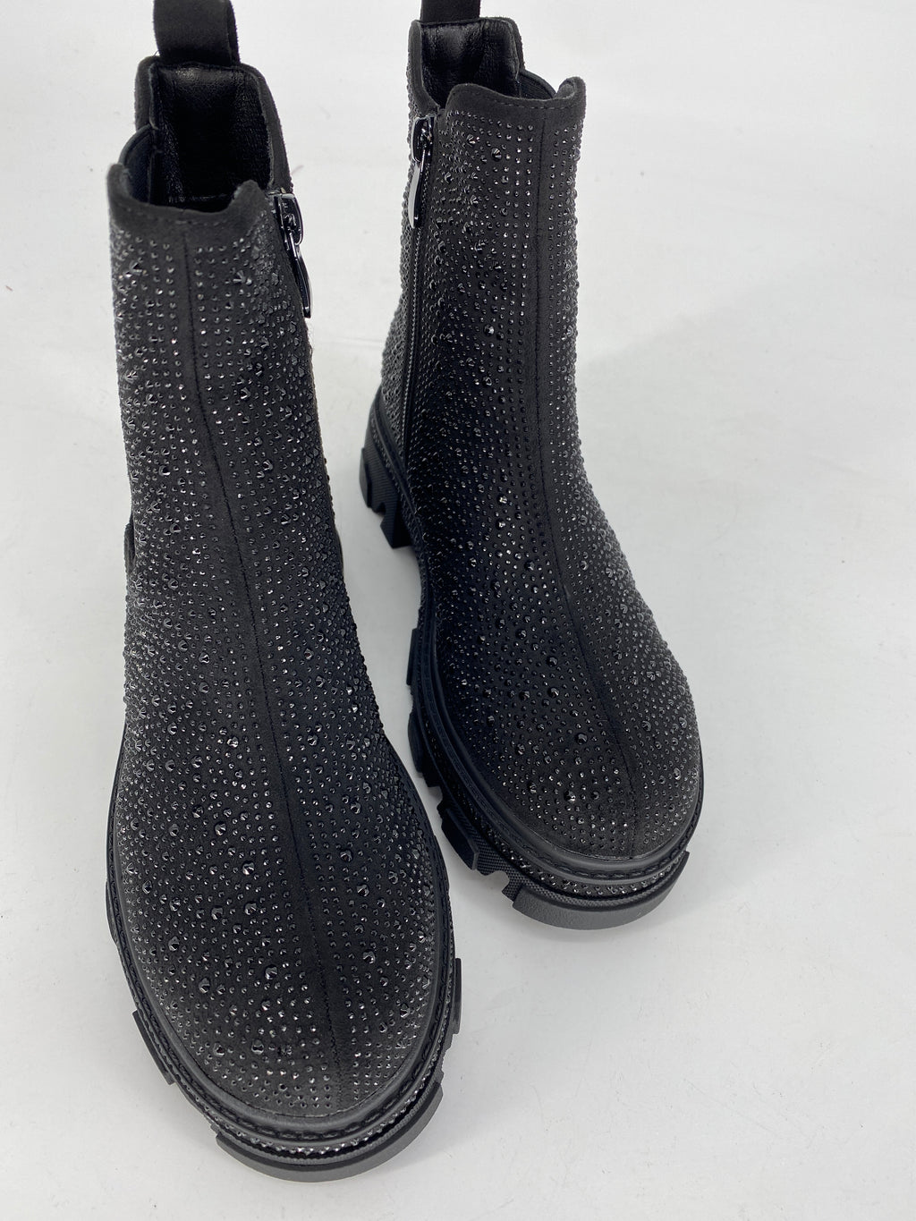 Boots mit strasssteinen schwarz A-915A