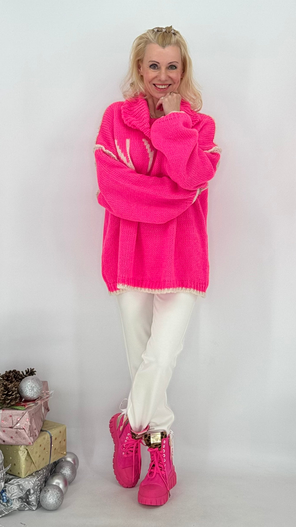 Pullover "NYC", pink,orange