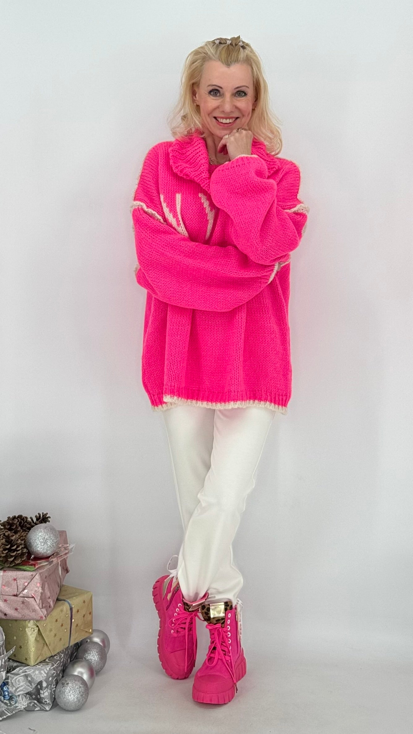 Pullover "NYC", pink,orange