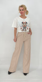 ESViViD Hose mit genähter Bügelfalte in beige