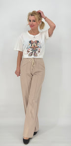 ESViViD Hose mit genähter Bügelfalte in beige