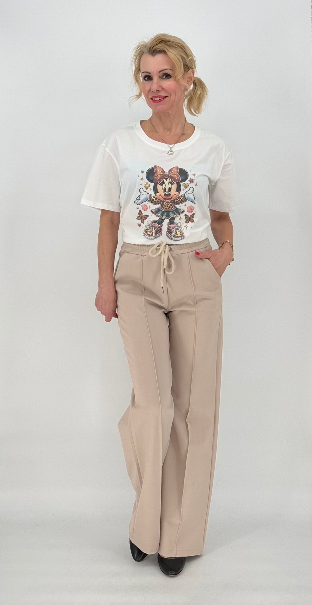 ESViViD Hose mit genähter Bügelfalte in beige