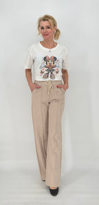 ESViViD Hose mit genähter Bügelfalte in beige