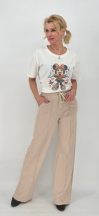 ESViViD Hose mit genähter Bügelfalte in beige